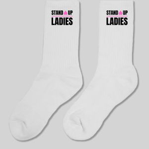 Stand Up Ladies calze logo socks white