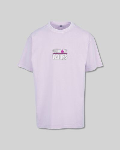 Stand Up Ladies t-shirt logo acid washed heavy oversize tee softlilac