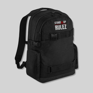 Stand Up Rulez zaino portaskate logo cucito old school boardpack black